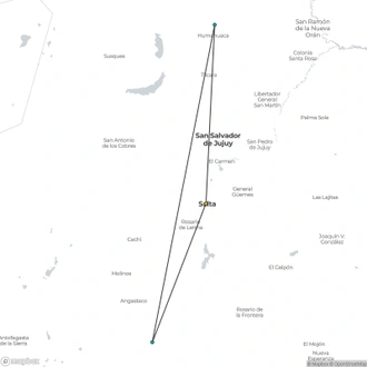 tourhub | Tangol Tours | 4-Day Salta Tour | Tour Map