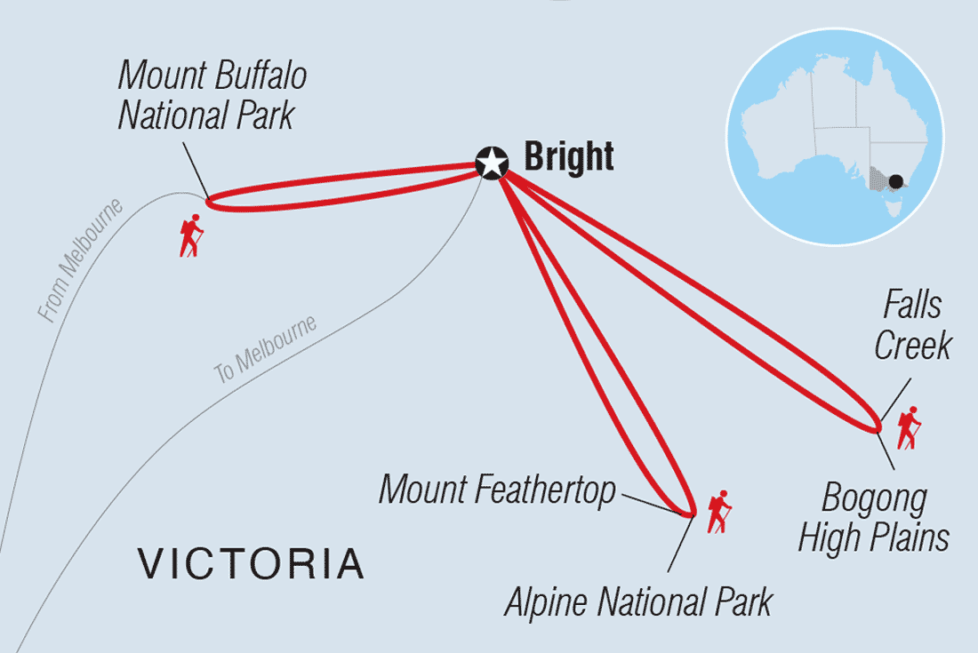 tourhub | Intrepid Travel | Walk Victoria's High Country | Tour Map