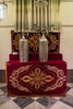 Two Sifrei Torah in silver cases.  There used to be 126 of them; all were brought by various donor families over the years. When families left Burma, they took their Torah with them, but two remain.