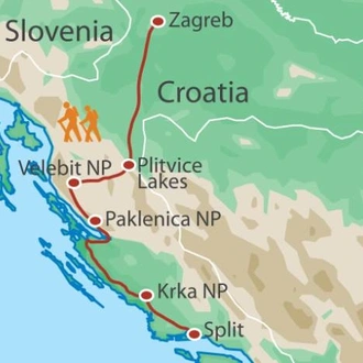 tourhub | UTracks | Croatia Coast and Canyons Walk | Tour Map