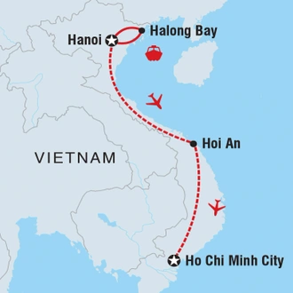 tourhub | Intrepid Travel | Premium Vietnam | Tour Map