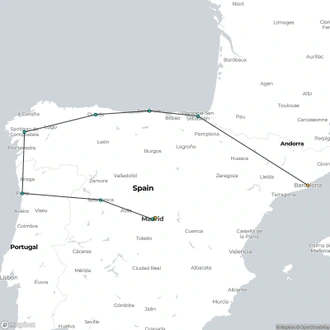 tourhub | ESKAPAS | Northern Spain and Galicia | Tour Map