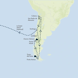 tourhub | Exodus Adventure Travels | Discover Chile (2025) | Tour Map