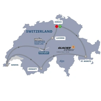 tourhub | Trafalgar | Contrasts of Switzerland | Tour Map
