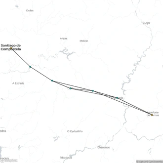 tourhub | The Natural Adventure | Camino de Invierno: Monforte de Lemos to Santiago | Tour Map