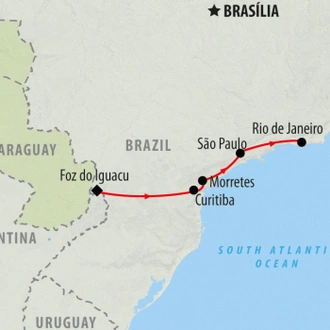 tourhub | On The Go Tours | Way to Rio - 10 days | Tour Map