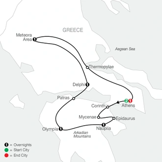 tourhub | Globus | Classical Greece | Tour Map