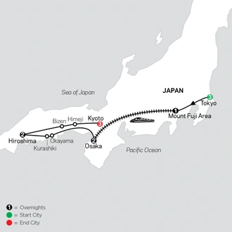 tourhub | Cosmos | Classic Japan: Land of the Rising Sun | Tour Map