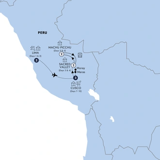 tourhub | Insight Vacations | Peru with Machu Picchu | Tour Map