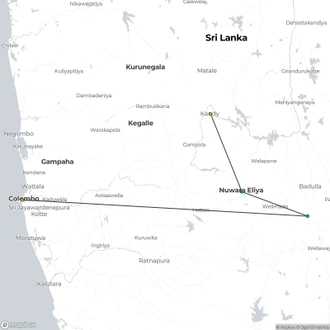 tourhub | Aitken Spence Travels | Tour on the Hills, Private Tour | Tour Map