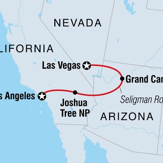 tourhub | Intrepid Travel | LA to Vegas Adventure | Tour Map