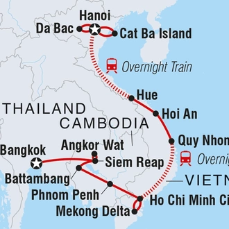 tourhub | Intrepid Travel | Vietnam & Cambodia Adventure | Tour Map