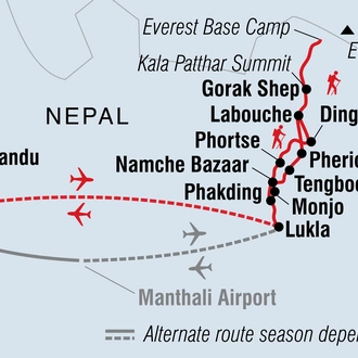 tourhub | Intrepid Travel | Everest Base Camp Trek | Tour Map