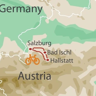tourhub | UTracks | Austria's Ten Lakes Cycle in Comfort | Tour Map