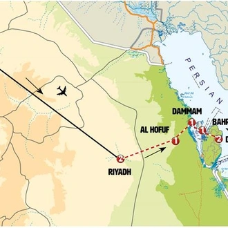 tourhub | Europamundo | Unforgettable Saudi Arabia end Riad | Tour Map