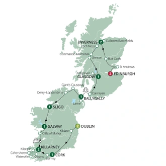 tourhub | Brendan Vacations | Best of Ireland & Scotland - Classic Group | Tour Map