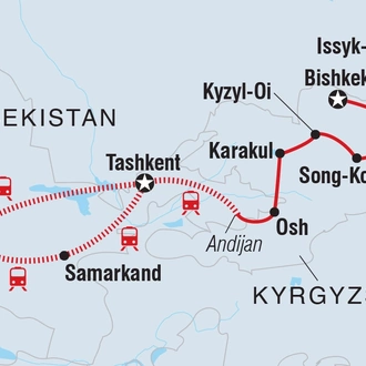 tourhub | Intrepid Travel | Central Asia Explorer | Tour Map