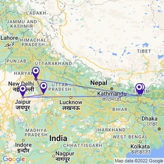 tourhub | Holidays At | Golden Triangle Tour with North East | Tour Map