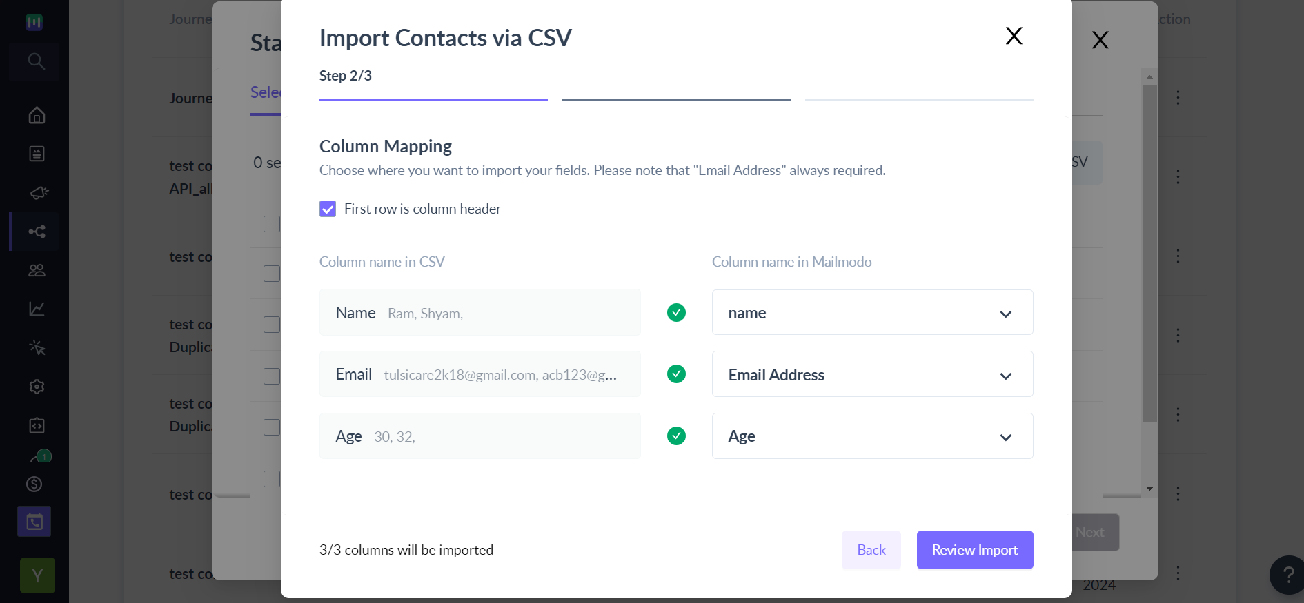 Update new contact list in active journey