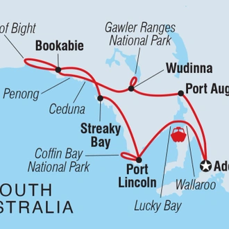 tourhub | Intrepid Travel | Eyre Peninsula Adventure | Tour Map