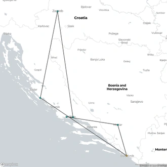 tourhub | Today Voyages | Highlights of Croatia 11 Days, Self-Drive | Tour Map