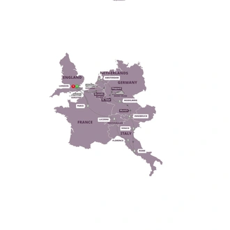tourhub | Trafalgar | European Whirl with Eurostar™ Extension | Tour Map