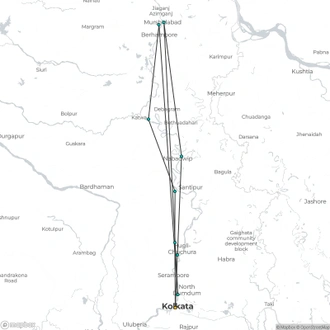 tourhub | CroisiEurope Cruises | Cruise on the Ganges: The Sacred Waters between Kolkata and Varanasi (port-to-port cruise) | Tour Map