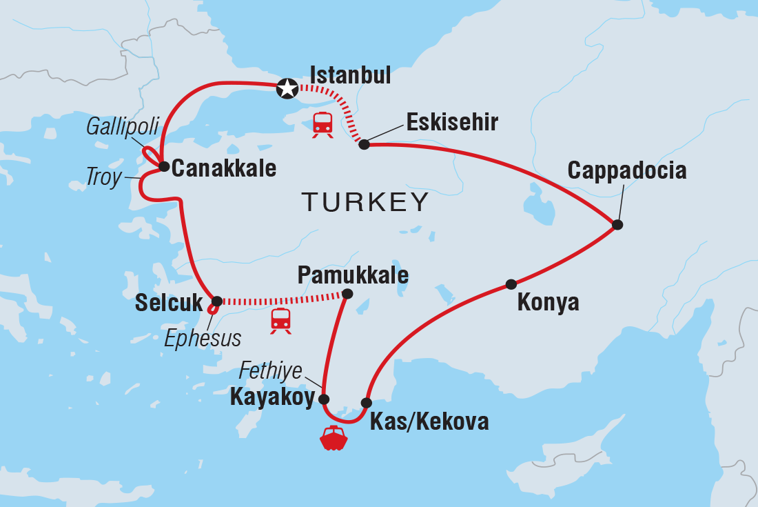 tourhub | Intrepid Travel | Best of Turkey | Tour Map