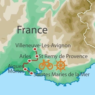 tourhub | UTracks | Provence Bike & Boat | Tour Map