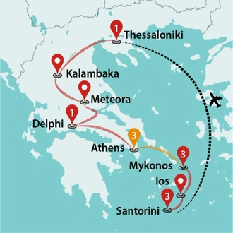 tourhub | Travel Talk Tours | Amazing Greece | Tour Map