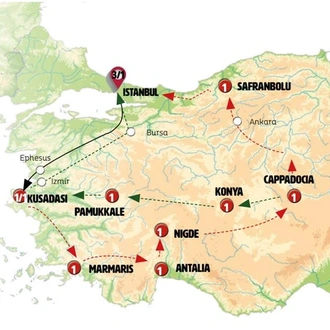 tourhub | Europamundo | Istanbul and Ephesus | Tour Map