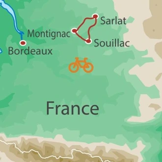 tourhub | UTracks | Highlights of the Dordogne by Bike | Tour Map