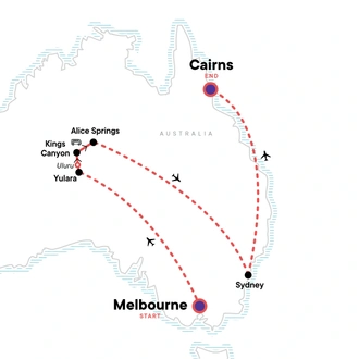 tourhub | G Adventures | Solo-ish Australia | Tour Map