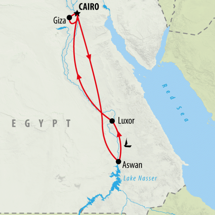 tourhub | On The Go Tours | Felucca Explorer - 8 Days | Tour Map