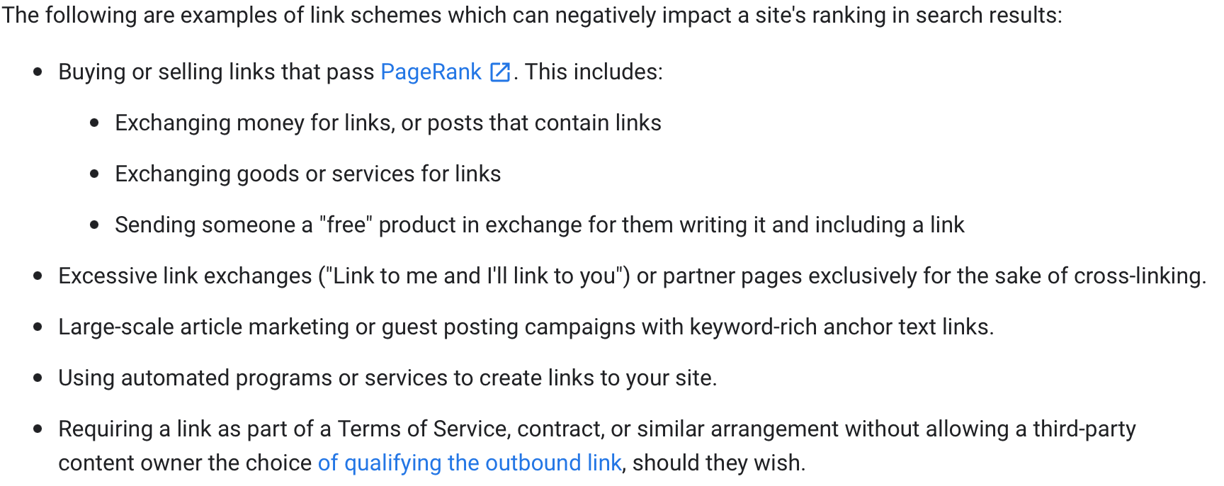 google webmaster guidelines examples on "link-scheme". How many backlinks per day are safe