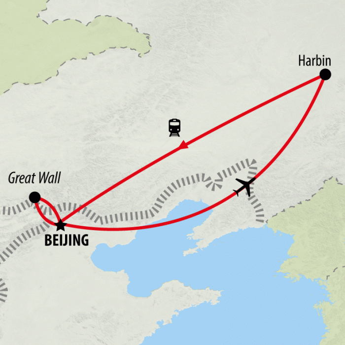 tourhub | On The Go Tours | Harbin Ice Festival Express - 6 Days | Tour Map