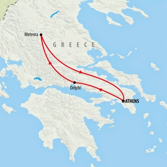 tourhub | On The Go Tours | Jewels of Greece Express - 5 Days | Tour Map