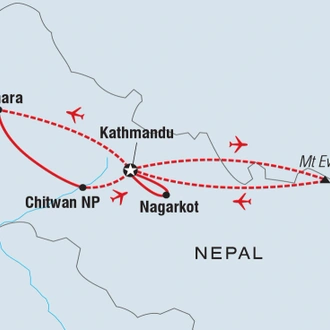 tourhub | Intrepid Travel | Premium Nepal | Tour Map