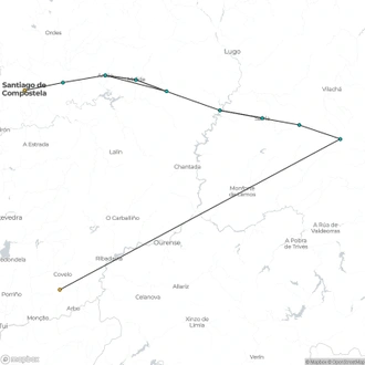 tourhub | The Natural Adventure | Camino Frances: O Cebreiro to Santiago | Tour Map