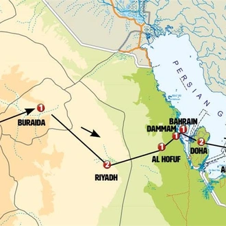 tourhub | Europamundo | Saudi Arabia with Bahrain, Qatar and Emirates | Tour Map