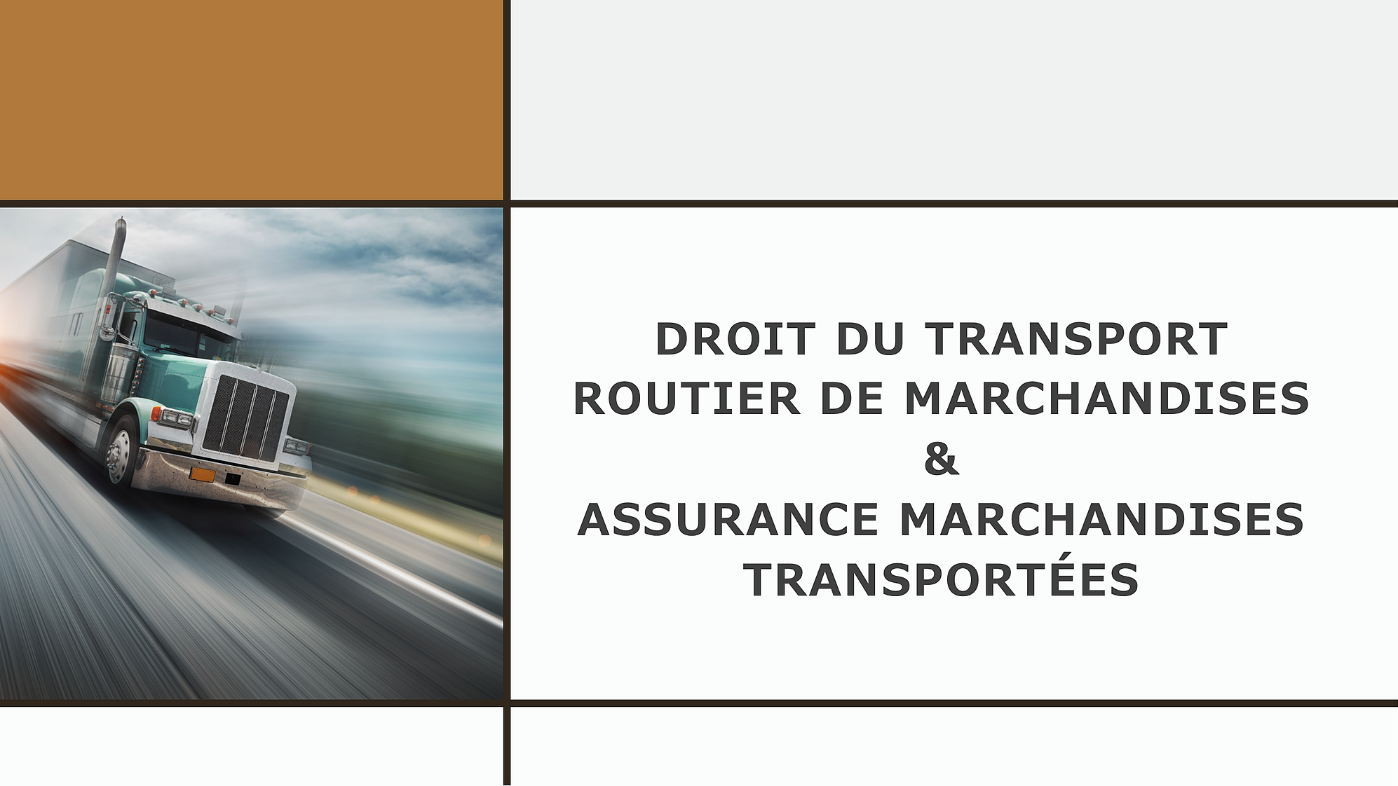 Représentation de la formation : Droit du transport routier de marchandises & assurance des marchandises transportées