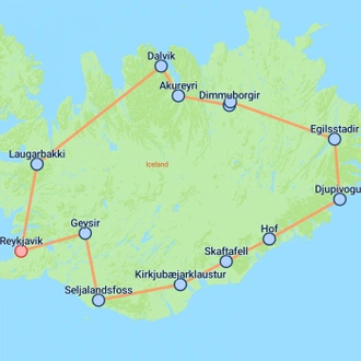 tourhub | On The Go Tours | Wild Iceland & Whale Watching - 8 days | Tour Map