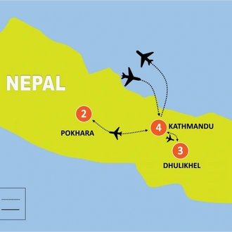 tourhub | Tweet World Travel | Inspiring Nepal Wellness Tour | Tour Map