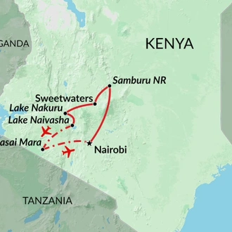 tourhub | Encounters Travel | Kenya Family Safari tour | Tour Map