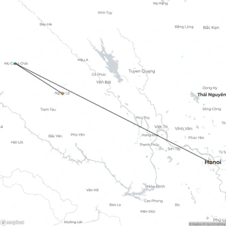 tourhub | Mr Linh's Adventures | Adventure to Mu Cang Chai Rice Fields 3 days 2 nights | Tour Map