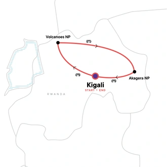 tourhub | G Adventures | Upgraded Rwanda | Tour Map