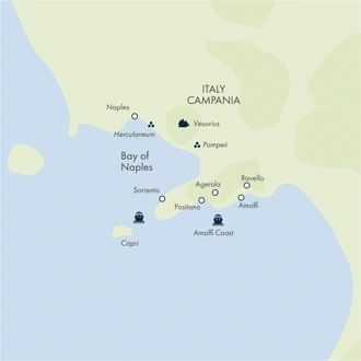 tourhub | Exodus Adventure Travels | Walking the Amalfi Coast | Tour Map