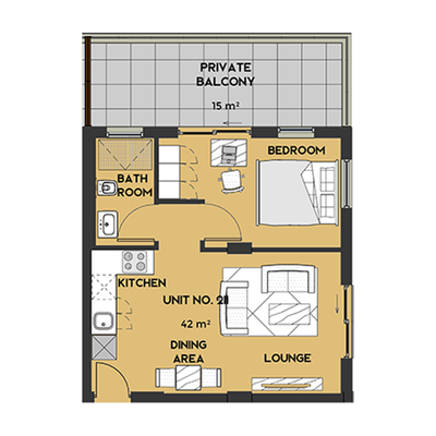 1 Bedroom style unit