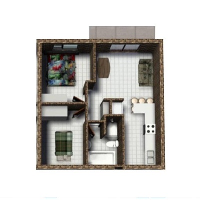 2 Bed 1 Bath Units