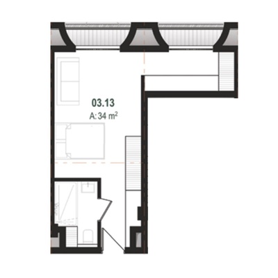 34sqm L shape - floors 1 to 5